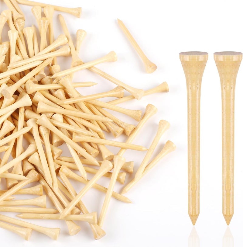 Guirnd 150PCS Professional Wooden Golf Tees 2 3/4 inch Biodegradable Bamboo Golf Tees, Stable and Reliable, Available in Natural Color - Image 1
